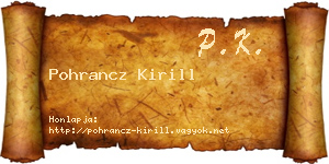 Pohrancz Kirill névjegykártya